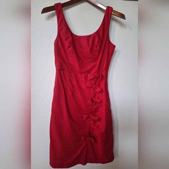 Moulinette Soeurs Womens Sleeveless Knee-length Red w/Bows Dress Size 2 - Picture 1 of 9